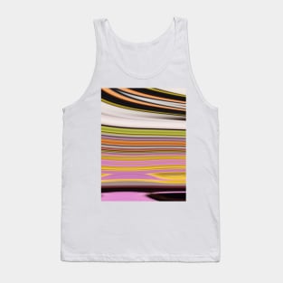 1980s trendy abstract black white yellow green pink stripe Tank Top